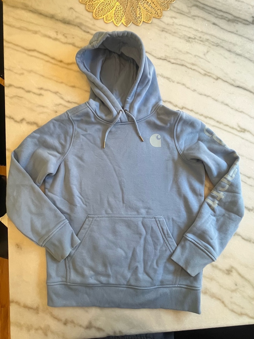 Carhartt Light Blue Men's Hooded Crewneck Sweatshirt